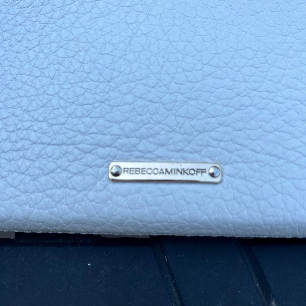 Rebecca Minkoff Women’s Genuine Leather White Studded Clutch Purse Wallet - Picture 2 of 14